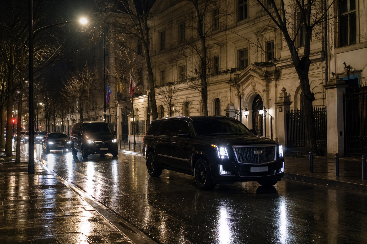 High-security armored vehicle configured for protection details