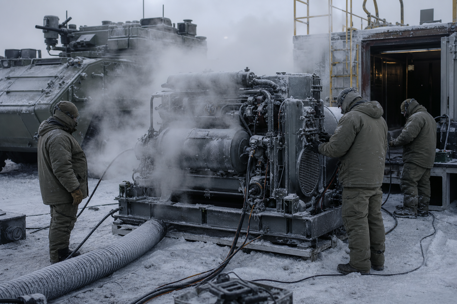 Powerpack cold-start testing in an arctic outdoor bay