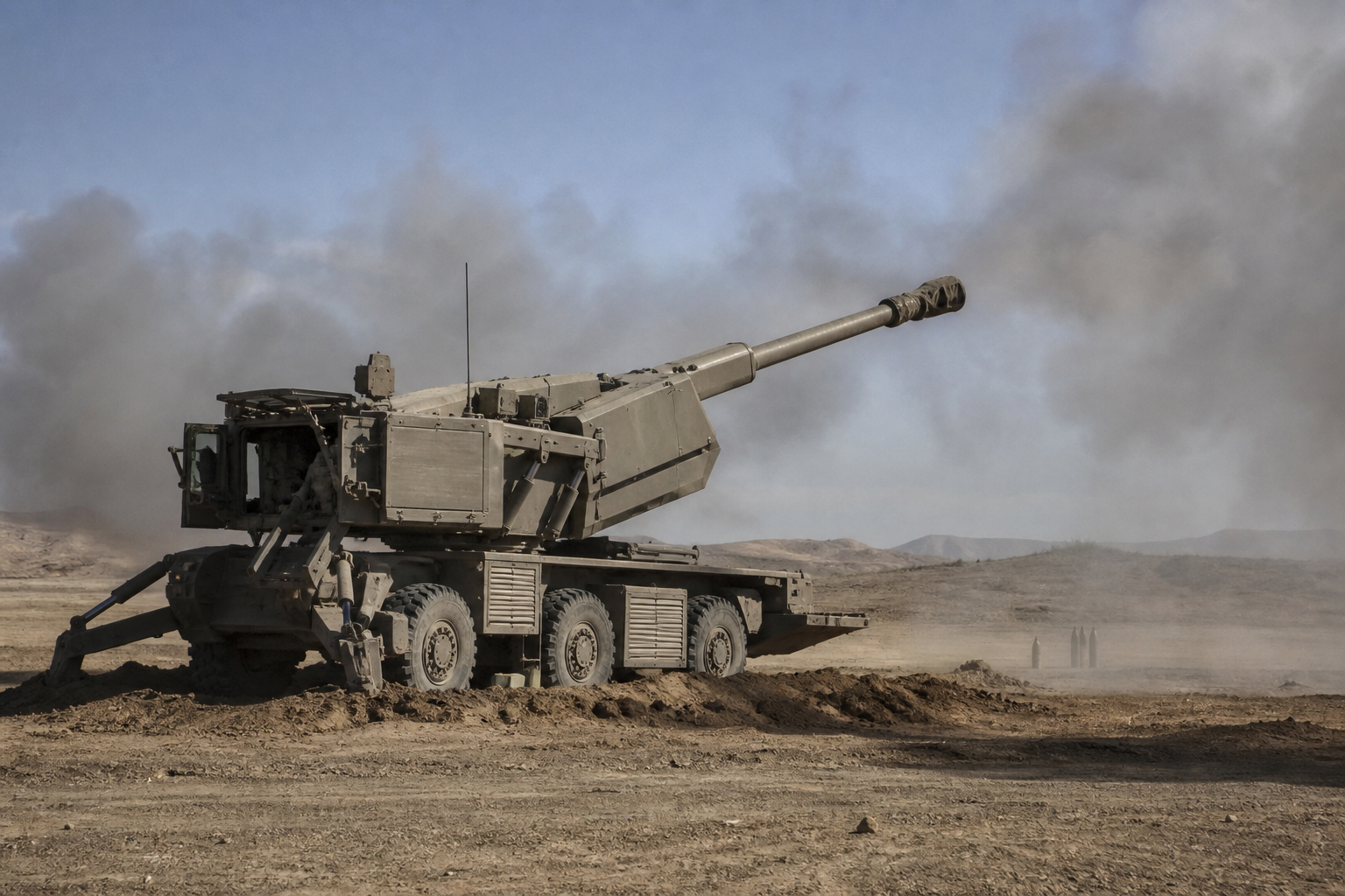 Bastion self-propelled howitzer in the field